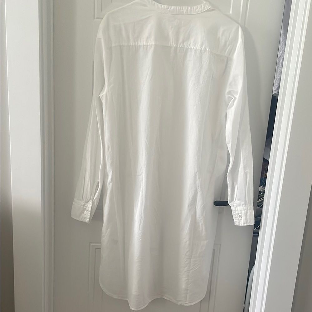 James Perse Classic White Long Sleeve Shirtdress - Picture 4 of 6